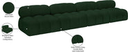 Meridian Furniture - Ames 136" Green Boucle Fabric Upholstered 4pc. Armless Sofa - 611Green-S136B - GreatFurnitureDeal