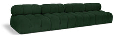 Meridian Furniture - Ames 136" Green Boucle Fabric Upholstered 4pc. Armless Sofa - 611Green-S136B - GreatFurnitureDeal