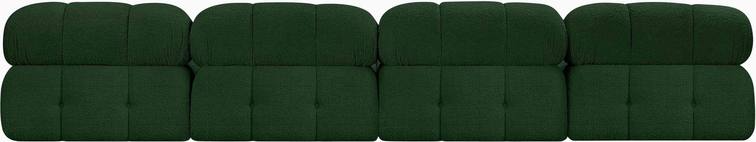 Meridian Furniture - Ames 136" Green Boucle Fabric Upholstered 4pc. Armless Sofa - 611Green-S136B - GreatFurnitureDeal