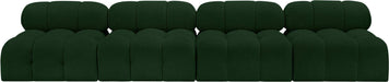 Meridian Furniture - Ames 136" Green Boucle Fabric Upholstered 4pc. Armless Sofa - 611Green-S136B - GreatFurnitureDeal