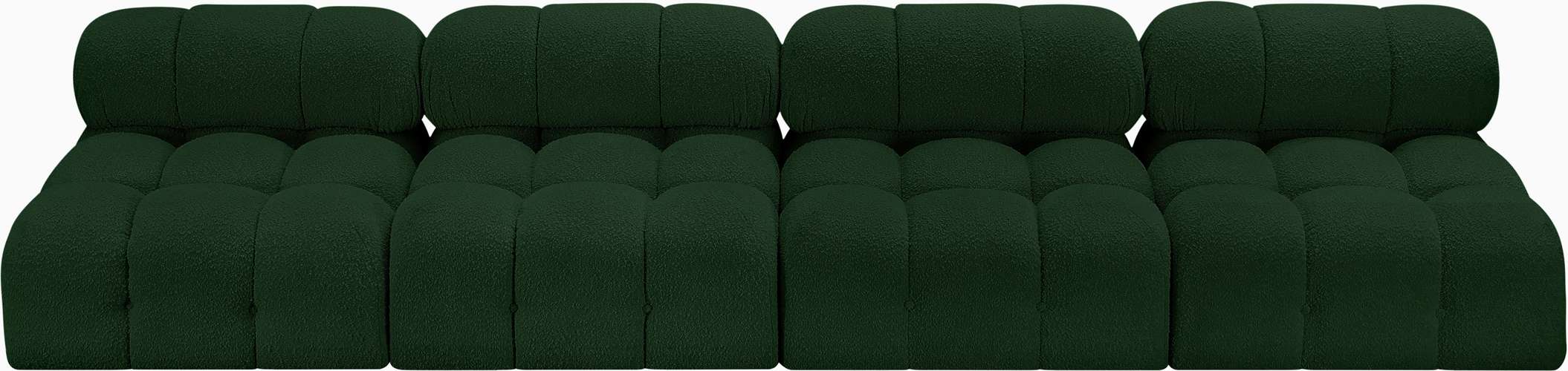 Meridian Furniture - Ames 136" Green Boucle Fabric Upholstered 4pc. Armless Sofa - 611Green-S136B - GreatFurnitureDeal