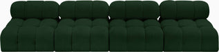 Meridian Furniture - Ames 136" Green Boucle Fabric Upholstered 4pc. Armless Sofa - 611Green-S136B - GreatFurnitureDeal