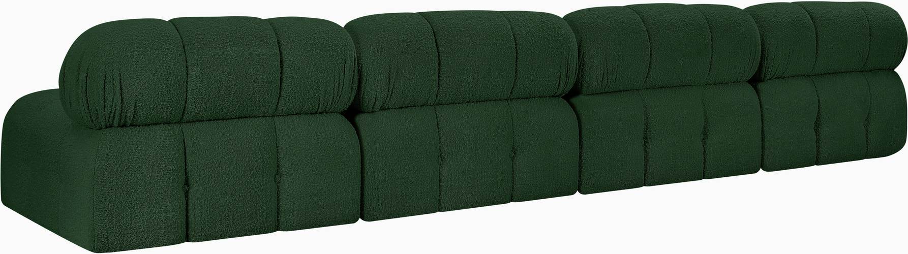 Meridian Furniture - Ames 136" Green Boucle Fabric Upholstered 4pc. Armless Sofa - 611Green-S136B - GreatFurnitureDeal