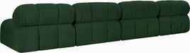Meridian Furniture - Ames 136" Green Boucle Fabric Upholstered 4pc. Armless Sofa - 611Green-S136B - GreatFurnitureDeal