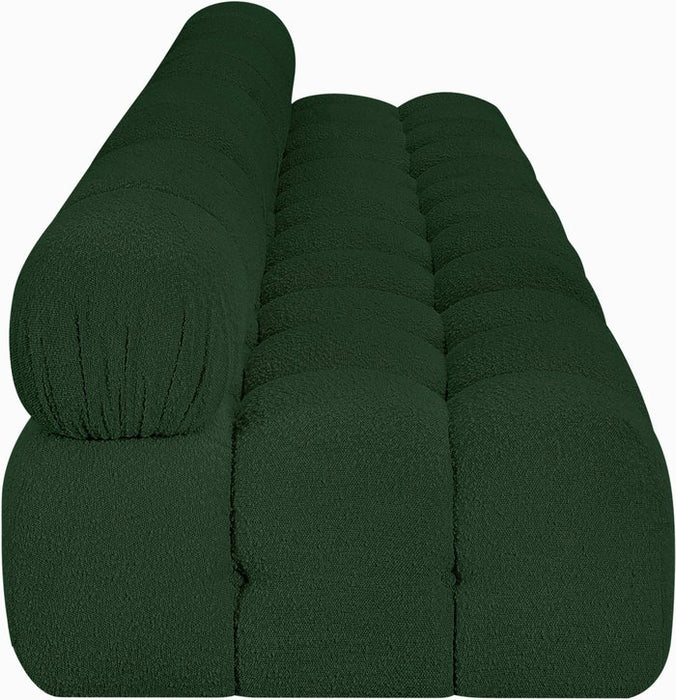 Meridian Furniture - Ames 136" Green Boucle Fabric Upholstered 4pc. Armless Sofa - 611Green-S136B - GreatFurnitureDeal