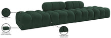 Meridian Furniture - Ames 136" Green Boucle Fabric Upholstered 4pc. Sofa - 611Green-S136C - GreatFurnitureDeal
