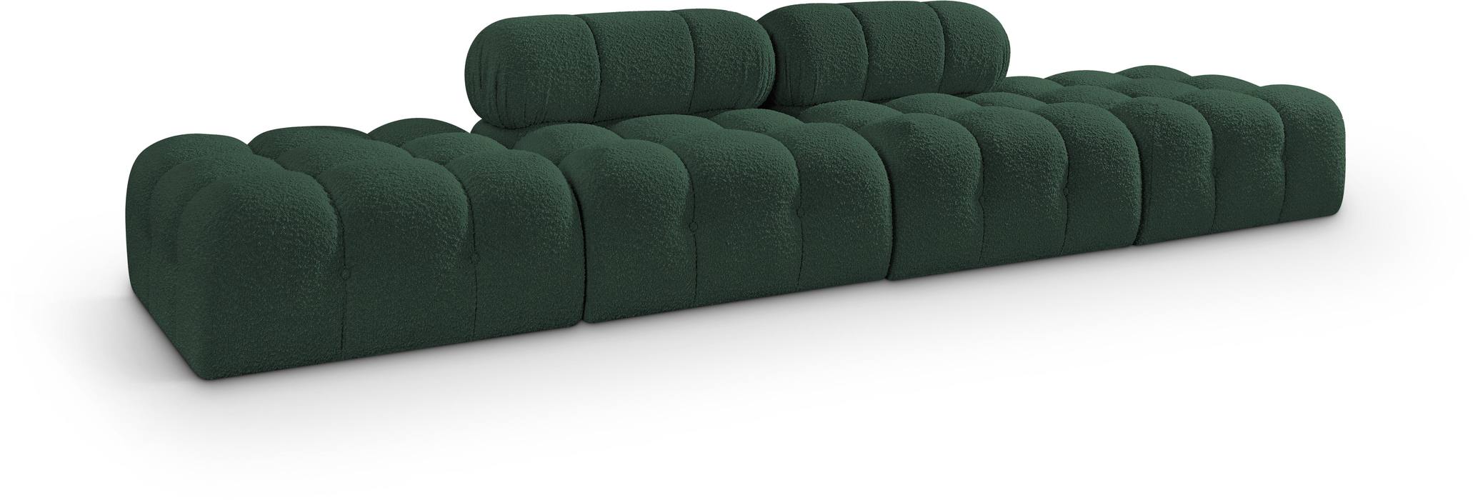 Meridian Furniture - Ames 136" Green Boucle Fabric Upholstered 4pc. Sofa - 611Green-S136C - GreatFurnitureDeal