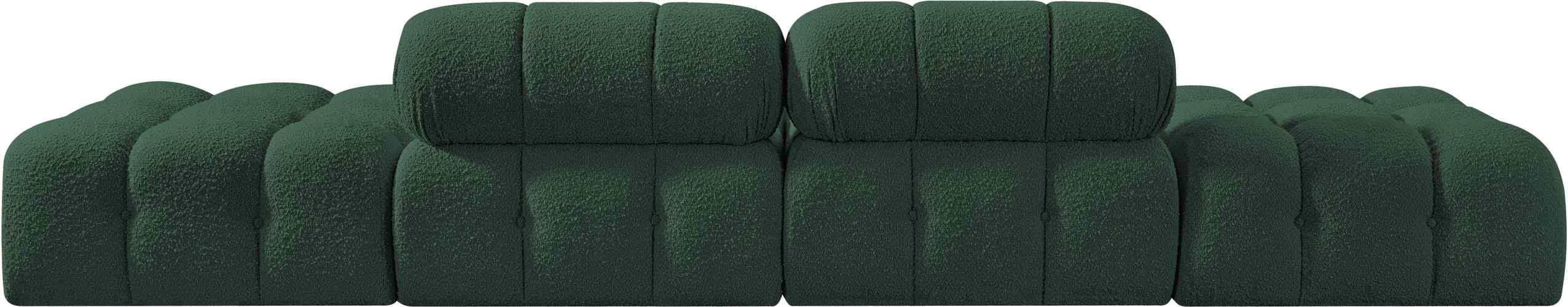 Meridian Furniture - Ames 136" Green Boucle Fabric Upholstered 4pc. Sofa - 611Green-S136C - GreatFurnitureDeal