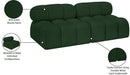 Meridian Furniture - Ames 68" Green Boucle Fabric Upholstered 2pc. Armless Loveseat - 611Green-S68B - GreatFurnitureDeal