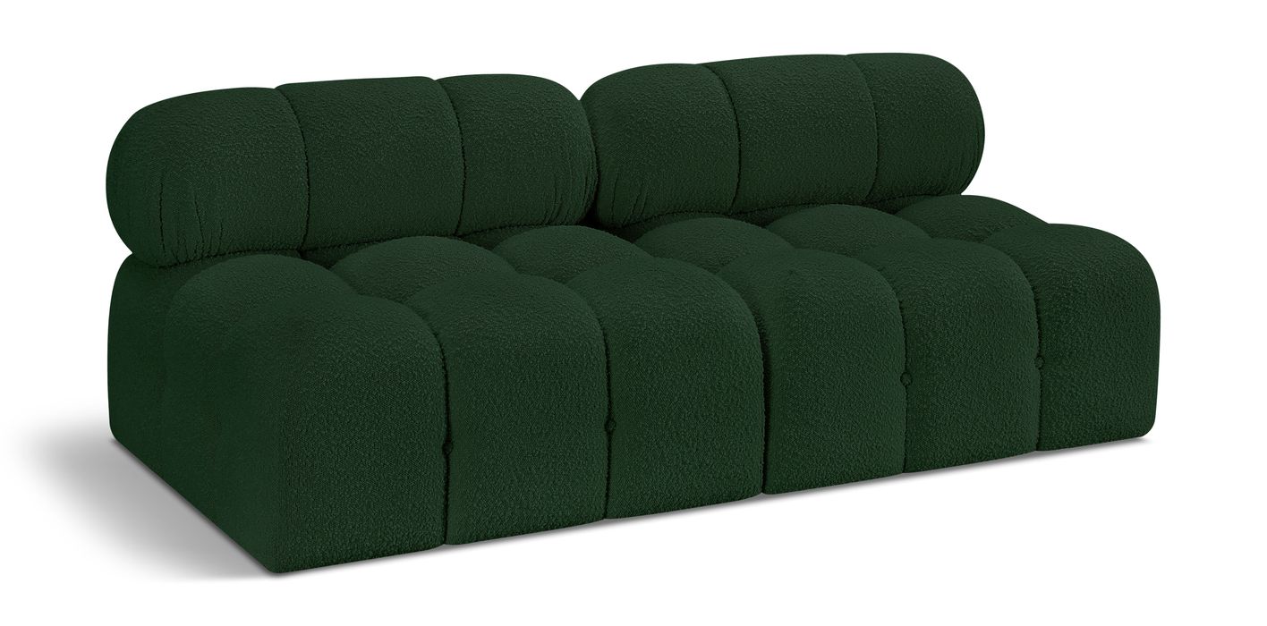 Meridian Furniture - Ames 68" Green Boucle Fabric Upholstered 2pc. Armless Loveseat - 611Green-S68B - GreatFurnitureDeal