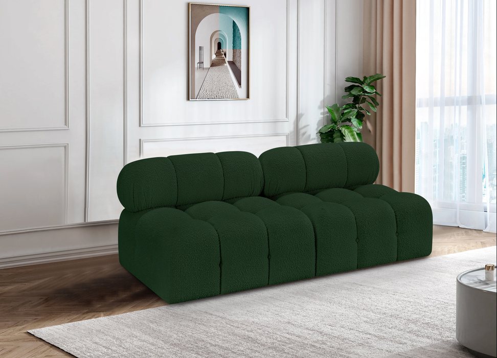 Meridian Furniture - Ames 68" Green Boucle Fabric Upholstered 2pc. Armless Loveseat - 611Green-S68B - GreatFurnitureDeal