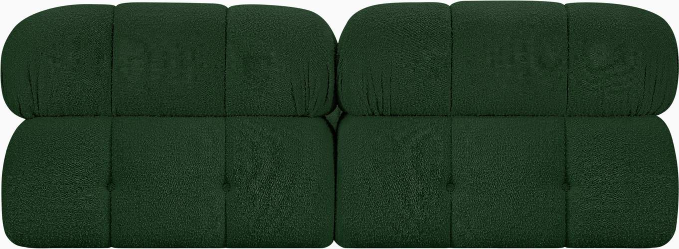 Meridian Furniture - Ames 68" Green Boucle Fabric Upholstered 2pc. Armless Loveseat - 611Green-S68B - GreatFurnitureDeal