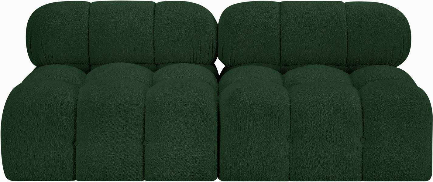 Meridian Furniture - Ames 68" Green Boucle Fabric Upholstered 2pc. Armless Loveseat - 611Green-S68B - GreatFurnitureDeal