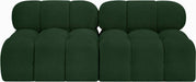 Meridian Furniture - Ames 68" Green Boucle Fabric Upholstered 2pc. Armless Loveseat - 611Green-S68B - GreatFurnitureDeal