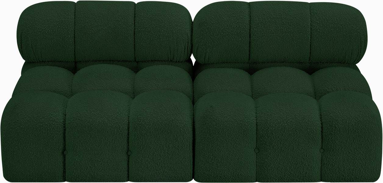 Meridian Furniture - Ames 68" Green Boucle Fabric Upholstered 2pc. Armless Loveseat - 611Green-S68B - GreatFurnitureDeal
