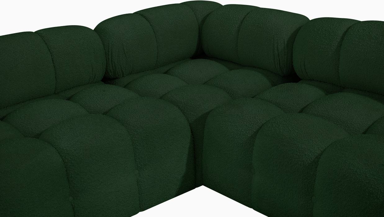 Meridian Furniture - Ames 102" Green Boucle Fabric Upholstered 4pc. Sectional - 611Green-Sec4A - GreatFurnitureDeal