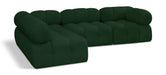 Meridian Furniture - Ames 102" Green Boucle Fabric Upholstered 4pc. Sectional - 611Green-Sec4A - GreatFurnitureDeal
