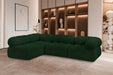 Meridian Furniture - Ames 102" Green Boucle Fabric Upholstered 4pc. Sectional - 611Green-Sec4A - GreatFurnitureDeal