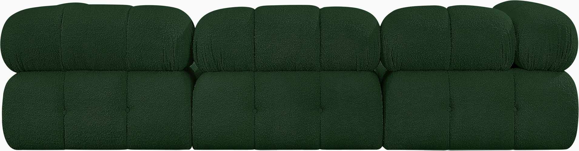 Meridian Furniture - Ames 102" Green Boucle Fabric Upholstered 4pc. Sectional - 611Green-Sec4A - GreatFurnitureDeal