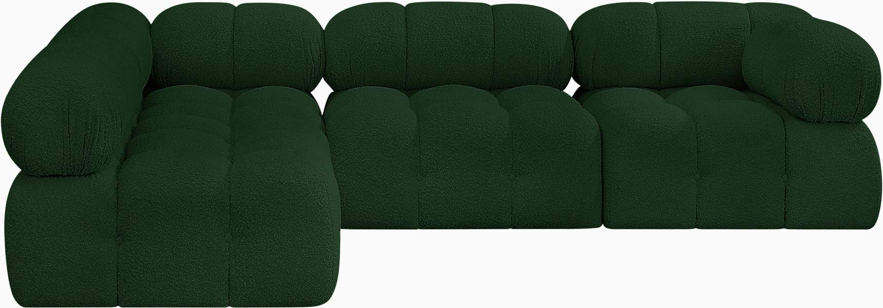 Meridian Furniture - Ames 102" Green Boucle Fabric Upholstered 4pc. Sectional - 611Green-Sec4A - GreatFurnitureDeal