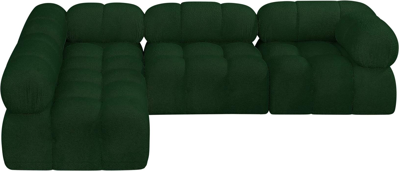 Meridian Furniture - Ames 102" Green Boucle Fabric Upholstered 4pc. Sectional - 611Green-Sec4A - GreatFurnitureDeal