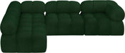 Meridian Furniture - Ames 102" Green Boucle Fabric Upholstered 4pc. Sectional - 611Green-Sec4A - GreatFurnitureDeal