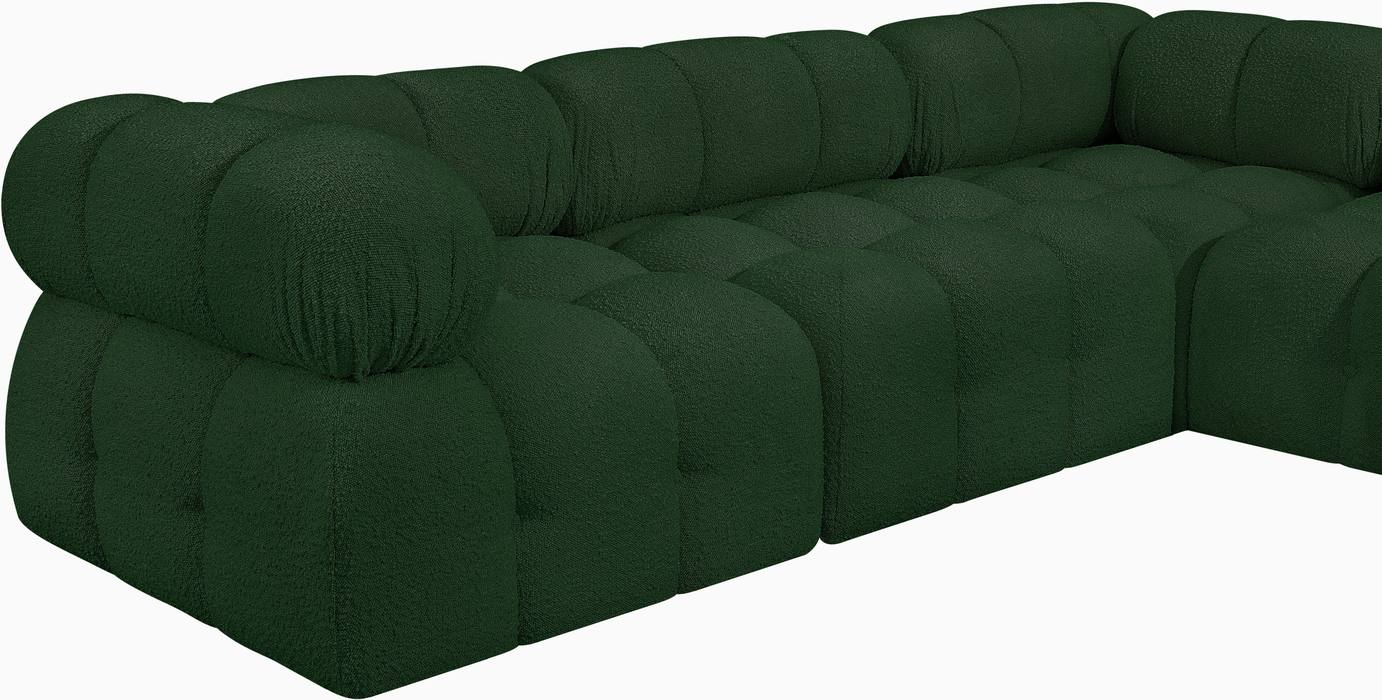 Meridian Furniture - Ames 102" Green Boucle Fabric Upholstered 5pc. Sectional - 611Green-Sec5D - GreatFurnitureDeal