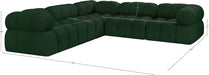 Meridian Furniture - Ames 102" Green Boucle Fabric Upholstered 5pc. Sectional - 611Green-Sec5D - GreatFurnitureDeal