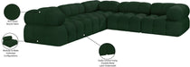 Meridian Furniture - Ames 102" Green Boucle Fabric Upholstered 5pc. Sectional - 611Green-Sec5D - GreatFurnitureDeal