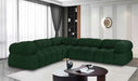 Meridian Furniture - Ames 102" Green Boucle Fabric Upholstered 5pc. Sectional - 611Green-Sec5D - GreatFurnitureDeal