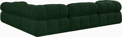 Meridian Furniture - Ames 102" Green Boucle Fabric Upholstered 5pc. Sectional - 611Green-Sec5D - GreatFurnitureDeal