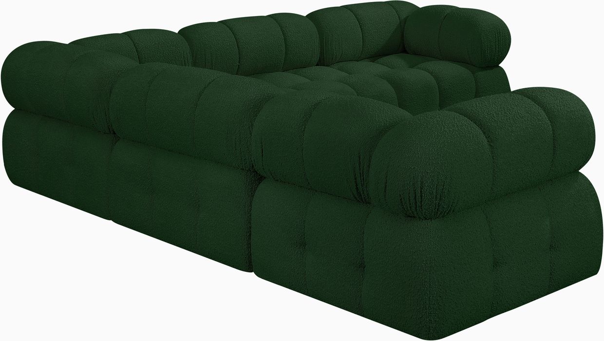 Meridian Furniture - Ames 102" Green Boucle Fabric Upholstered 5pc. Sectional - 611Green-Sec5D - GreatFurnitureDeal