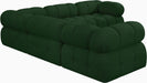 Meridian Furniture - Ames 102" Green Boucle Fabric Upholstered 5pc. Sectional - 611Green-Sec5D - GreatFurnitureDeal