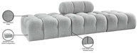 Meridian Furniture - Ames 102" Grey Boucle Fabric Upholstered 3pc. Sofa - 611Grey-S102C - GreatFurnitureDeal