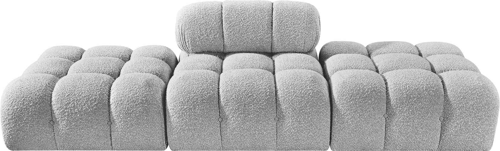 Meridian Furniture - Ames 102" Grey Boucle Fabric Upholstered 3pc. Sofa - 611Grey-S102C - GreatFurnitureDeal
