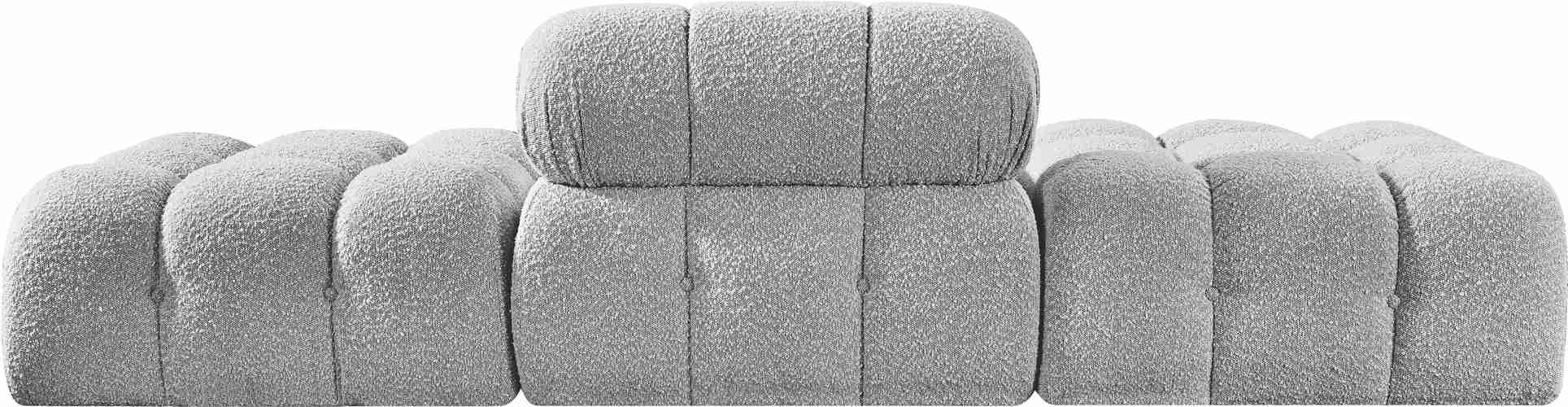 Meridian Furniture - Ames 102" Grey Boucle Fabric Upholstered 3pc. Sofa - 611Grey-S102C - GreatFurnitureDeal