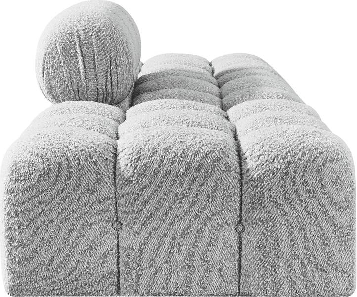 Meridian Furniture - Ames 102" Grey Boucle Fabric Upholstered 3pc. Sofa - 611Grey-S102C - GreatFurnitureDeal
