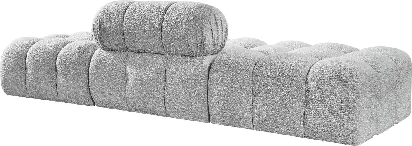 Meridian Furniture - Ames 102" Grey Boucle Fabric Upholstered 3pc. Sofa - 611Grey-S102C - GreatFurnitureDeal