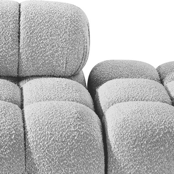 Meridian Furniture - Ames 102" Grey Boucle Fabric Upholstered 3pc. Sofa - 611Grey-S102C - GreatFurnitureDeal