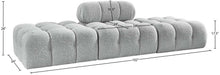 Meridian Furniture - Ames 102" Grey Boucle Fabric Upholstered 3pc. Sofa - 611Grey-S102C - GreatFurnitureDeal