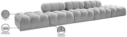 Meridian Furniture - Ames 170" Grey Boucle Fabric Upholstered 5pc. Sofa - 611Grey-S170A - GreatFurnitureDeal