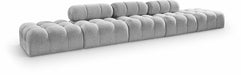 Meridian Furniture - Ames 170" Grey Boucle Fabric Upholstered 5pc. Sofa - 611Grey-S170A - GreatFurnitureDeal