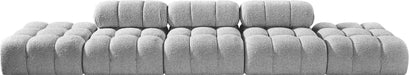 Meridian Furniture - Ames 170" Grey Boucle Fabric Upholstered 5pc. Sofa - 611Grey-S170A - GreatFurnitureDeal