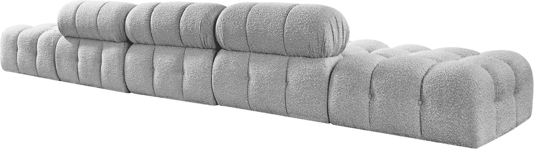 Meridian Furniture - Ames 170" Grey Boucle Fabric Upholstered 5pc. Sofa - 611Grey-S170A - GreatFurnitureDeal
