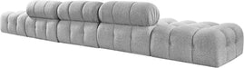 Meridian Furniture - Ames 170" Grey Boucle Fabric Upholstered 5pc. Sofa - 611Grey-S170A - GreatFurnitureDeal