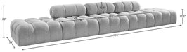 Meridian Furniture - Ames 170" Grey Boucle Fabric Upholstered 5pc. Sofa - 611Grey-S170A - GreatFurnitureDeal