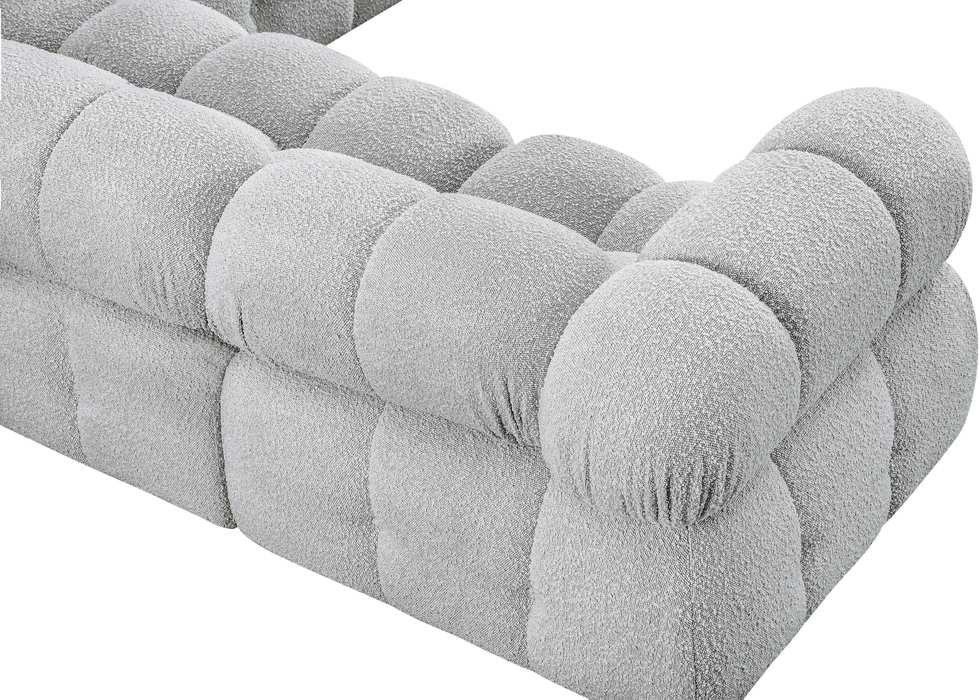 Meridian Furniture - Ames 102" Grey Boucle Fabric Upholstered 4pc. Sectional - 611Grey-Sec4A - GreatFurnitureDeal