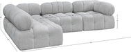 Meridian Furniture - Ames 102" Grey Boucle Fabric Upholstered 4pc. Sectional - 611Grey-Sec4A - GreatFurnitureDeal