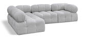 Meridian Furniture - Ames 102" Grey Boucle Fabric Upholstered 4pc. Sectional - 611Grey-Sec4A - GreatFurnitureDeal