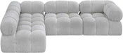 Meridian Furniture - Ames 102" Grey Boucle Fabric Upholstered 4pc. Sectional - 611Grey-Sec4A - GreatFurnitureDeal